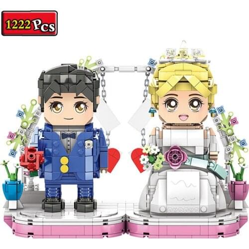 City Creative Series Wedding Scene Bride And Groom Desktop Ornament Decoration Building Block Collection Toy Christmas Gift