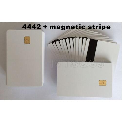 200pcs Free shipping Hot selling credit card size Hico magnetic strip SLE4442 PVC IC card