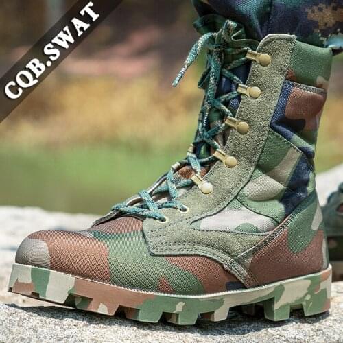 Men Military Army Boot 2022 Spring High Quality Waterproof Canvas Camouflage Tactical Combat Desert Ankle Boots Mens Shoes 38-45