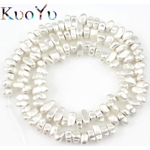 Natural Matte Irregular Gravel Sliver Color Hematite Stone Beads Loose Spacer Beads For Jewelry Making Diy Charm Bracelets 15"