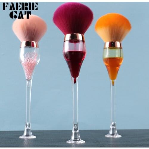 New Redwine Makeup Brush Loose Powder Brush Beauty Tools Liquid Transparent Rod Makeup Foundation Brush Beauty Gift Brush