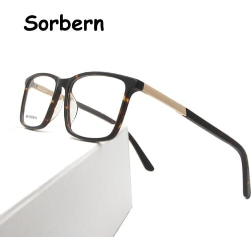 Acetate Optical Frame Glasses Man Square Myopia Prescription Eyeglasses Men Spring Hinge Full Frame Eyewear Gafas Oculos