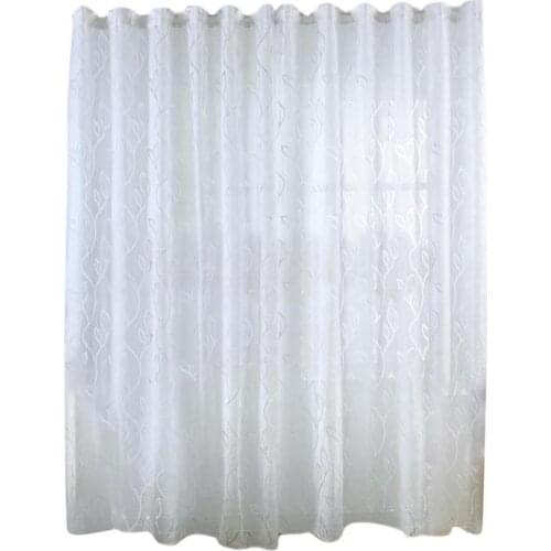 New Fashion Leaf Bubble Cut Flower Window Screen Pattern Window Sheer Curtains In The Living Room 100x270cm Home Textile