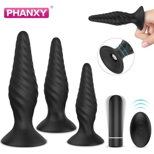 PHANXY Butt Anal Plug Set Dilator Tube Big Huge Sex Toy Vibrator Vibrating Ass Gay Cork Silicone Plug for Man Women Sex Products