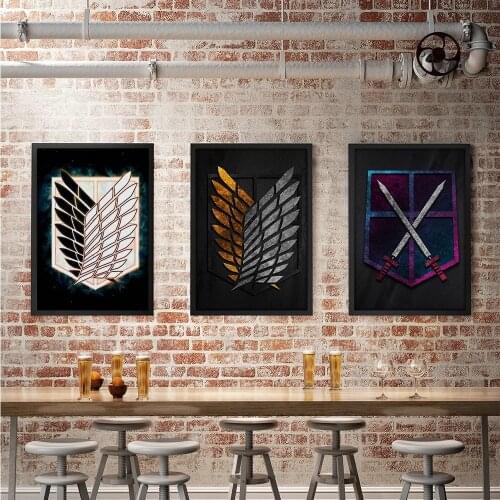 Attack On Titan Posters Japanese Anime Illustration Prints Clear Image Livingroom Bedroom Bar Home Art Decorative Paintings