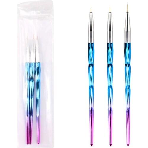 3Nail Drawing Pen Drawing Pen Small Brush Color Drawing Pen Set Gradient Gold Fishtail Drawing Pen Nail Art Brush Set Art Nails