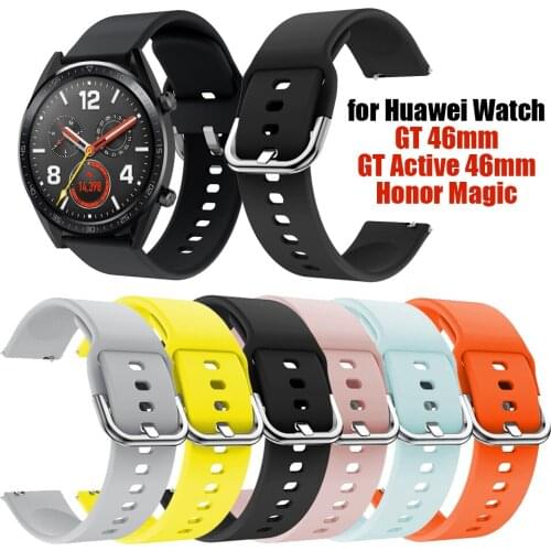Silicone Straps For Huawei Watch GT 46mm / GT Active 46mm / Honor Magic Watchband Silica Gel Straps Wrist Bands Correa de reloj