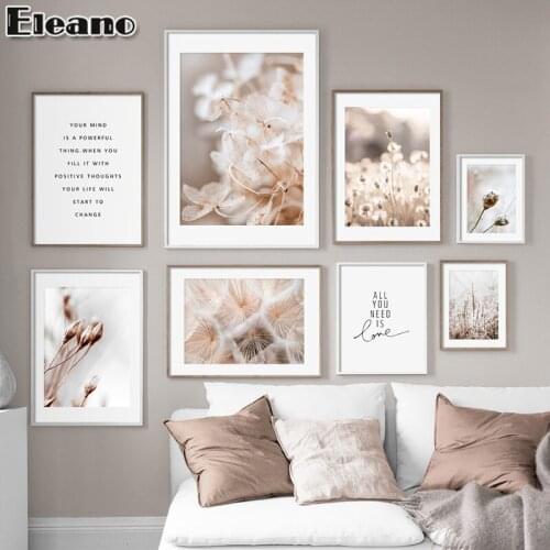 Scandinavian Nature Plant Canvas Flower Painting Nordic Poster Landscape Botanical Print Wall Art Picture Room Winter Fall Decor