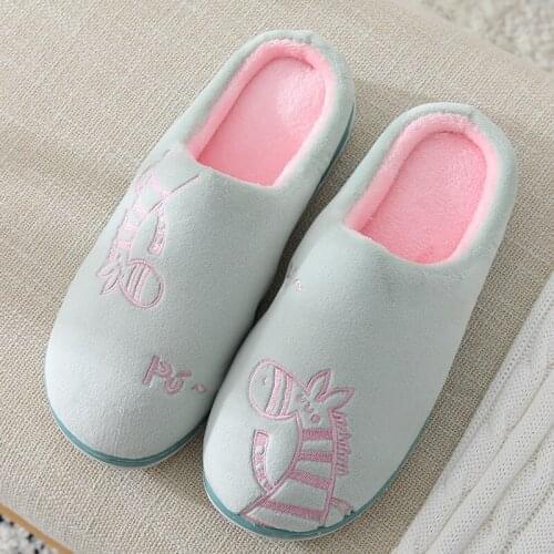 Ladies Cotton Slippers 2020 Winter Warm Cute Cartoon Animal Men Women Couple Shoes Anti-Slip Wearable Home Soft Female Slippers