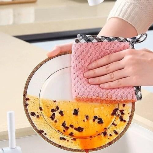 Nonstick Oil Wiping Rags Kitchen Efficient Super Absorbent Microfiber Cleaning Cloth Home Washing Dish Kitchen Cleaning Towel