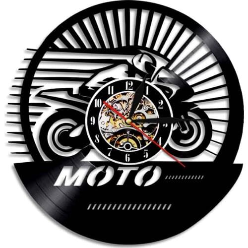 Retro Classic Motor Racing Advert Art Original Gift Unique Decorative Vinyl Record Wall Clock Vintage Design Illuminated Clocks