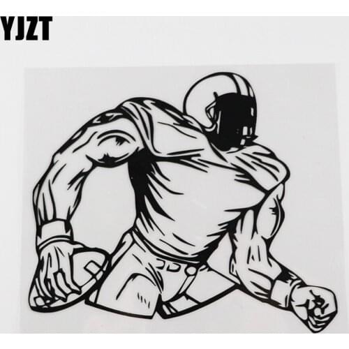 YJZT 15.2CMX13.1CM Cool Football Player Car Stickers Vinyl Decal Black/Silver 8A-0269