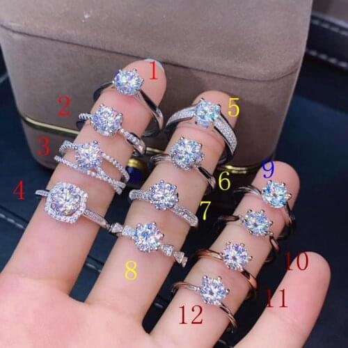 Women ring 925 silver one piece for price certified moissanite gem shiny better than diamond engagement ring 6.5X6.5mm size gem