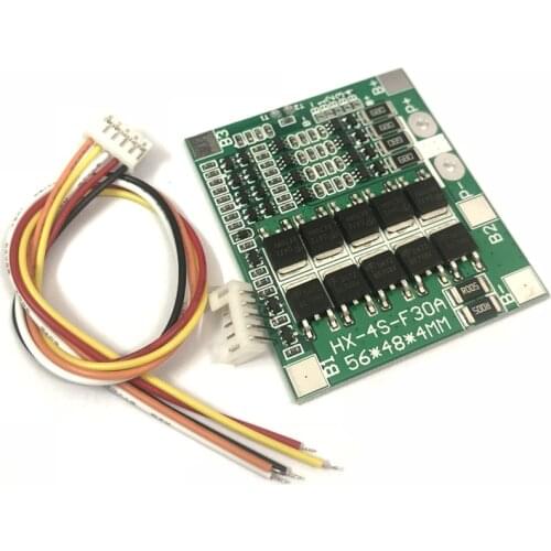 1Set New 4 string 14.8V lithium battery protection board with equalization Four series 12.8v lithium iron phosphate battery 30A