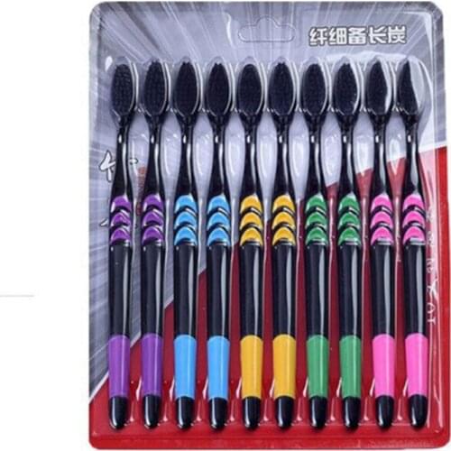 10PCS/Bag Toothbrush Natural Bamboo Tooth Brush Set Soft Bristle Charcoal Teeth Eco Bamboo Toothbrushes Dental Oral Care