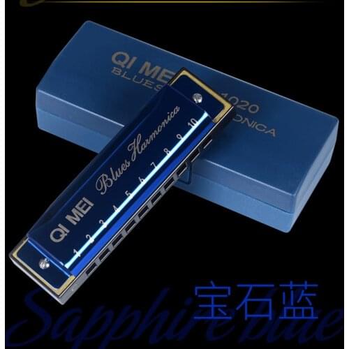 1020 Blues Harmonica Key of C 10 Holes 20 Tunes Diatonic Harp Mouthorgan with Cleaning Cloth and Storage Box