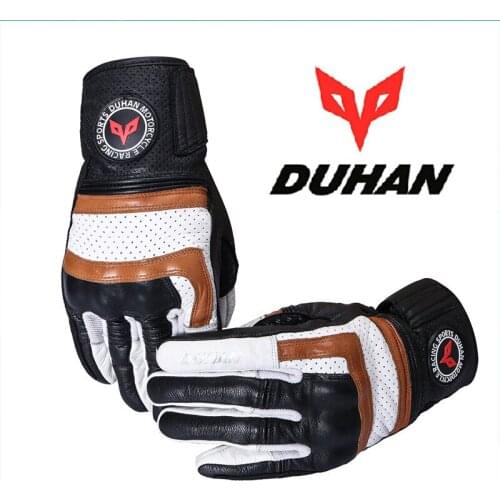 2017 Winter New DUHAN Cowhide leather Motorcycle Gloves Cross-country motorbike glove Wear-resisting Wrestling prevention warm