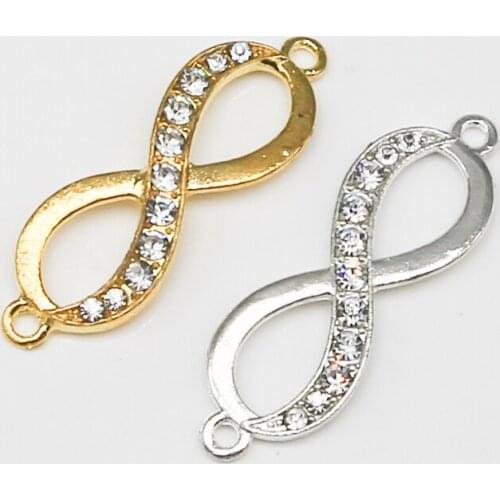 6pcs gold infinity symbol metal charm connector accessories for women men bracelet necklace jewelry DIY production