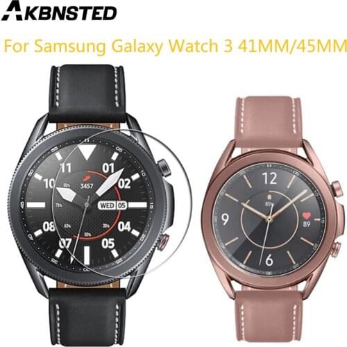 AKBNSTED 2Pcs 3D Glass Watch Screen Film For Samsung Glaxy Watch 3 41MM/45MM Smart Watch TPU Protective Film For Samsung Watch 3