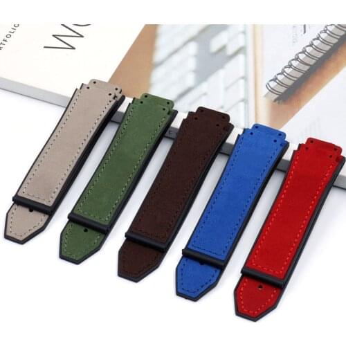 Watch accessories Matte leather watch strap For HUBLOT 25mm*19mm Hublot Big Bang Silicone strap Mens Womens Watch band