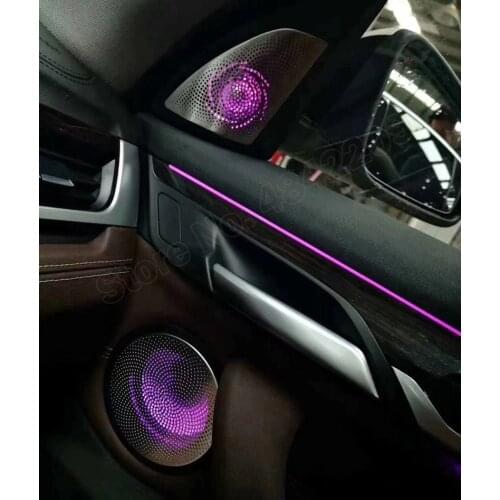 Auto For BMW X1 F48 F49 Hi-Fi Sound Midrange Treble Speaker Car Luminous Ambient Light Tweeter Panel Atmosphere Lamp Cover