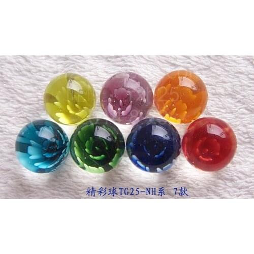 Free shipping 7pcs/lot 25mm wonderful inside flower marbles jumping pieces water cluster box decorated glass beads glass marbles