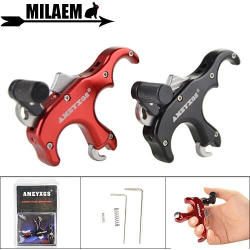 1pc Archery Compound Bow 3 Finger Release Tigger Automatic Release Aid Grip Thumb Caliper Outdoor Shooting Training Accessories