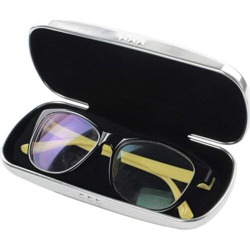 Glasses Case, Aluminum Hard Shell Eyeglasses Case Striped Spectacles Box