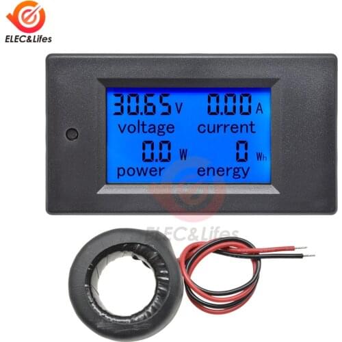 Digital Voltmeter Ammeter Wattmeter AC 80V-260V DC 6.5-100V 20A/50A/100A Amp Volt Voltage Current Energy Meter Tester CT Coil