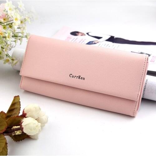 Womens long wallet trendy multifunctional wallets Small fresh purses Frosted Card Holder Credit Card Holder Coin Purse