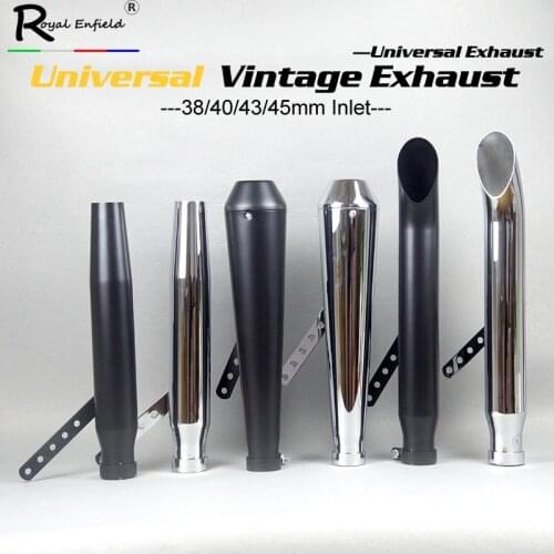 Universal Motorcycle exhaust muffler retro vintage classic Electroplating escap moto for cg125 sr400 cb500 vt500