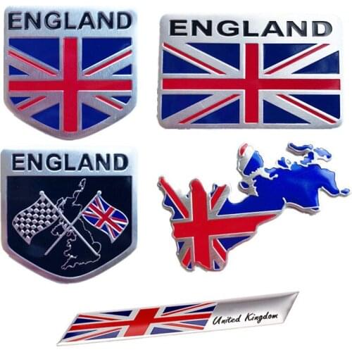 UK Flag United Kingdom Flag Thin Aluminium Label Emblem Chrome Car Styling Sticker England Britain National Flag Car Stickers