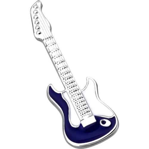 Classy Guitar Musical Instruments Enamel Guitar Brooch Pin Badge
