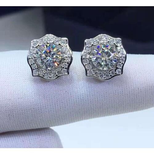 Passed Diamond Test Excellent D Color Moissanite Diamond VVS PT950 Platinum Trapezoid Classic Diamond Stud Luxury Jewelry Gift