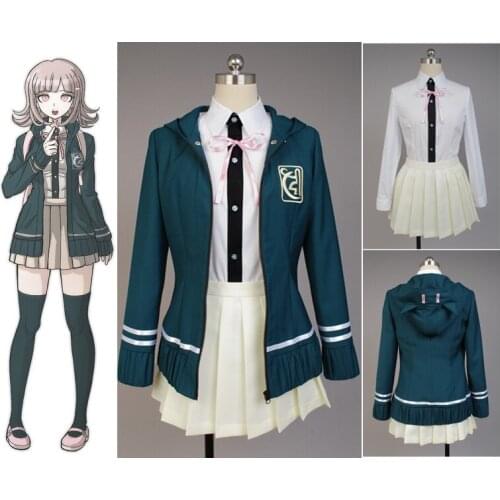 Super DanganRonpa 2 Cosplay Chiaki Nanami Cosplay Costumes Uniform Jacket Shirt Skirt Custom Made For Women Girls