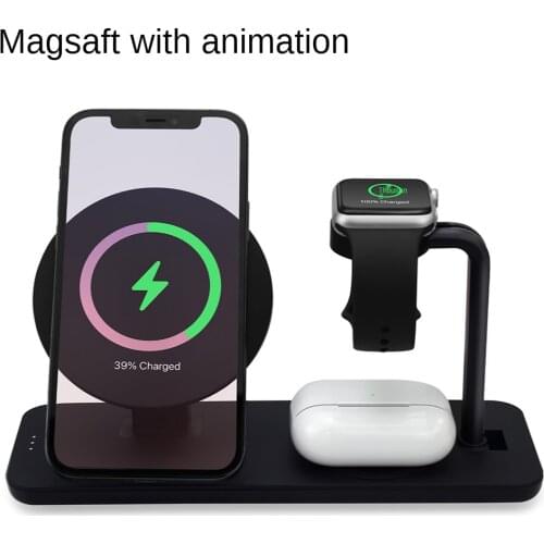 15W Qi Fast Wireless Charger Stand For iPhone 11 XR X 8 Apple Watch 4 in 1 Foldable Charging Dock Station for Airpods Pro iWatch