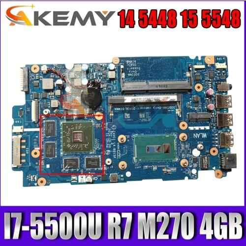 For DELL Inspiron 14 5448 15 5548 Laptop Motherboard ZAVC1 LA-B015P CN-0VW3X0 0VW3X0 Wth i7-5500U CPU R7 M270 4GB-GPU 100% Test