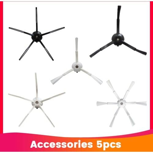 Household Black / White 5-Arm 3-Arm 6-Arm Side Brush Replacement for Roborock E4 S5Max S6 Pure MaxV Vacuum Cleaner Accessories