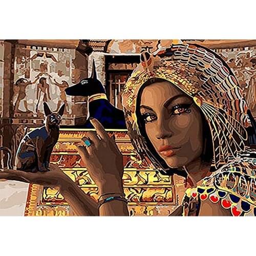 DIY Oil Painting By Numbers Girl Paint Canvas Picture Hand Painted Pictures Sea Scenery Modern Home Decor Gift African woman