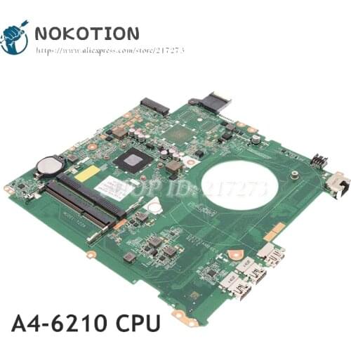 NOKOTION For HP Pavilion 15-P Laptop Motherboard 762528-001 762528-501 DAY22AMB6E0 Y22A A4-6210 CPU DDR3