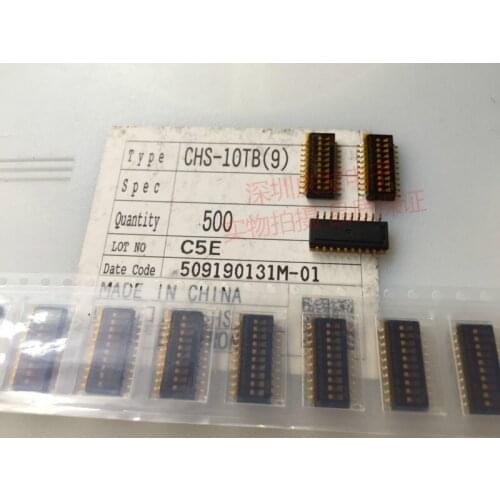 Original new 100% CHS-10TB dial switch 1.27mm miniature 10P coding switch patch 10 bits