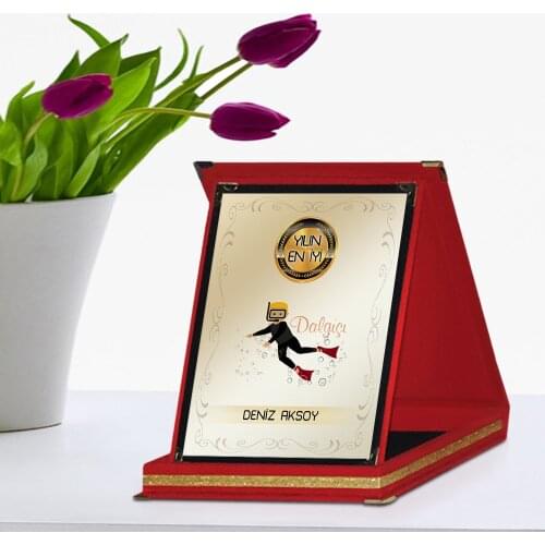 Personalized Best Dalgıçı Red Plaque Award Of The Year