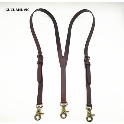 Vegetable tanning leather strap Bronze retro scalper strap
