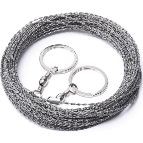 HOT-Outdoor Hand-Drawn Rope Saw 304 Stainless Steel Wire Saw Camping Life-Saving Woodworking Super Fine Hand Saw Wire 5M