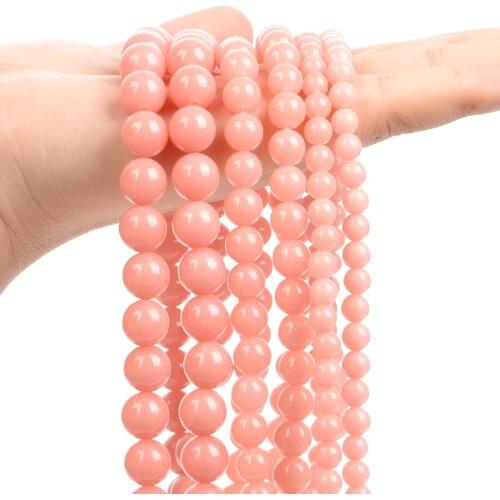 Pink Luminous Natural Stone Beads Glowing In The Dark Round Loose Spacer Beads for Jewelry Making DIY Bracelet Necklace 6/8/10MM