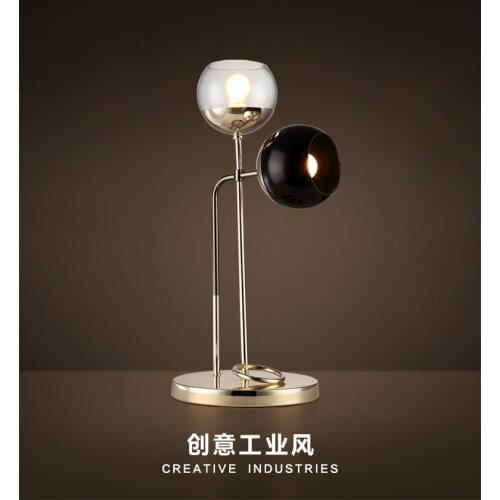 Glass Table lamp Gold Nordic Simple Creative Retro Loft American Style Lighting Home Bedroom Foyer Hotel Living Room