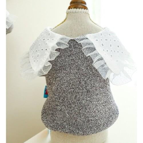 Warm Dog Vest Winter Pet Clothing For Dogs Vintage Lace Dog Clothes For Small Medium French Bulldog Ropa Perro Sweatshirt