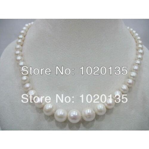 Wow! freshwater pearl round 5-11.5mm necklace 17" nature FPPJ