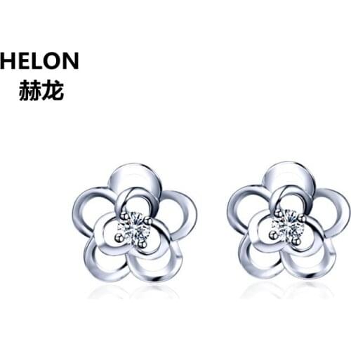 0.08ct SI/H Full Cut Natural Diamonds Solid 14k White Gold Stud Earrings for Women Engagement Wedding Women Earrings