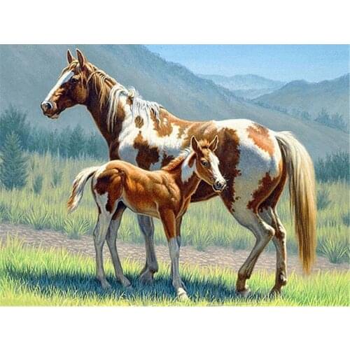 Animal Horse Flower Printed Canvas 11CT Cross-Stitch Patterns Embroidery DMC Threads Needlework Handicraft Different